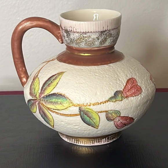 Antique Early 1900's Royal Rudolstadt Fine Bone China Moriage Texture Floral Jug - Picture 4 of 7